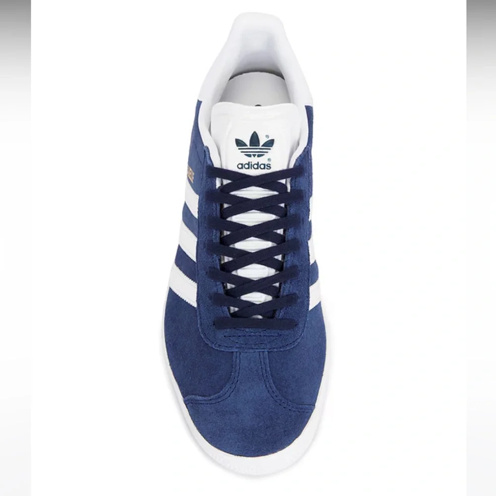 Adidas Originals Gazelle Sneakers in Collegiate Navy and White Mens 7 Womens 8 - Picture 4 of 10